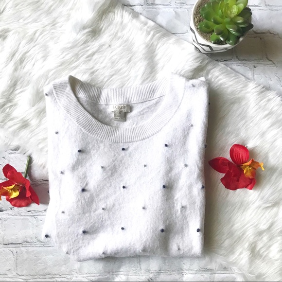 J. Crew Sweaters - J. Crew Embroidered Polka Dot Sweater